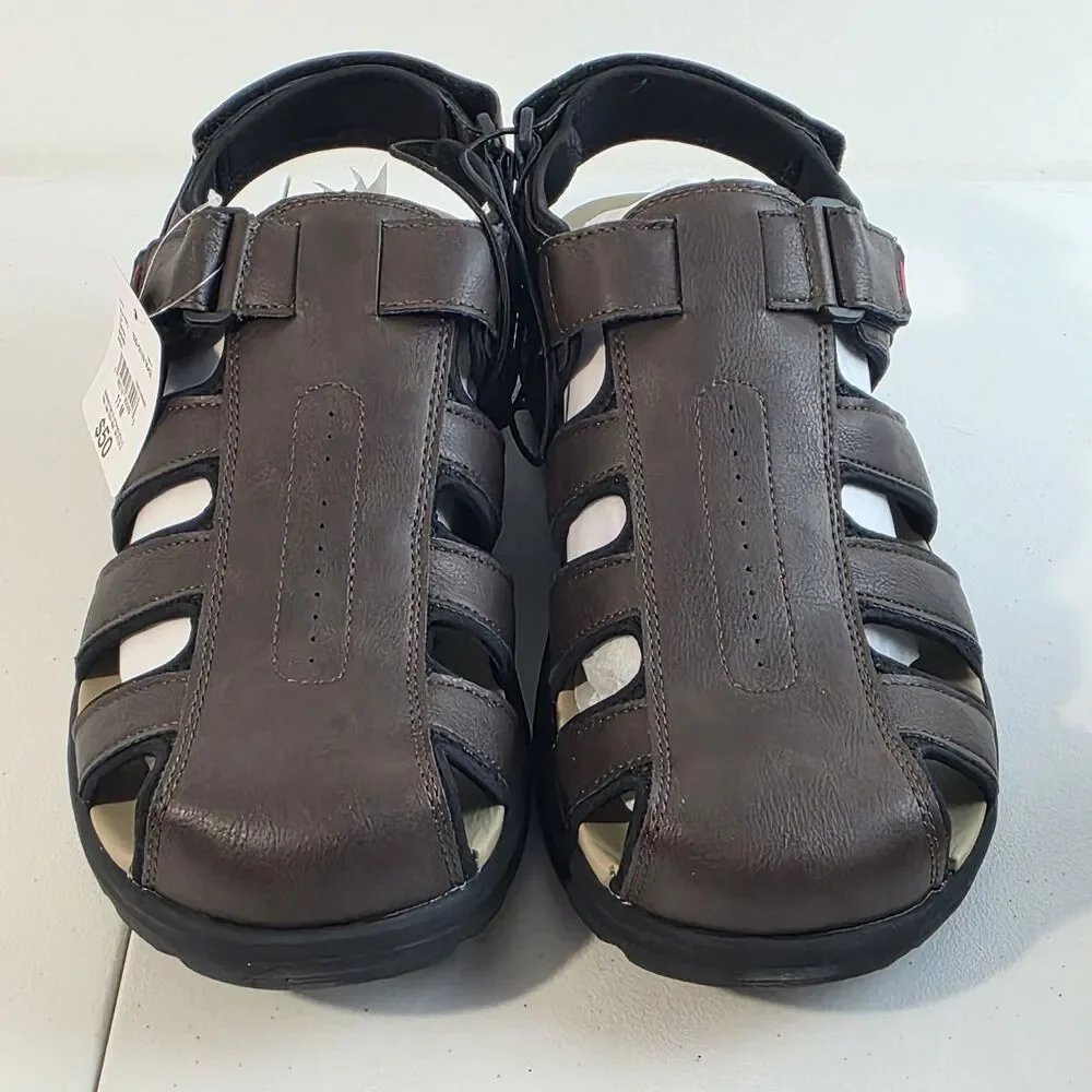 NWB St. John's Bay Fairport Strap Sandals Brown Size 11 M MSRP $50 New SJB
